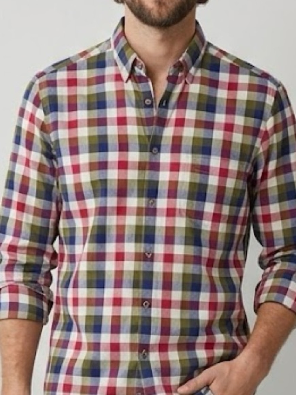 Massimo Dutti Plaid Check Long Sleeve Button Down Medium